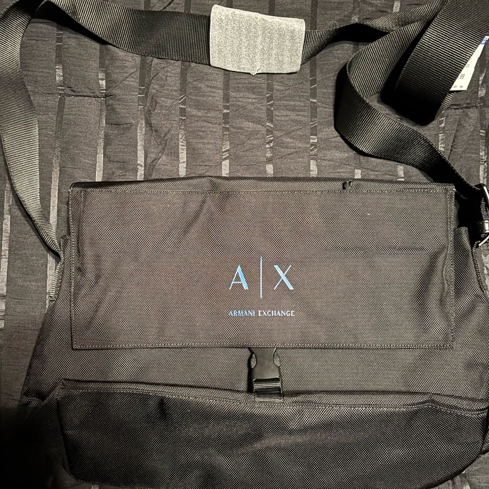 Armani Exchange Black and Blue Messenger Bag